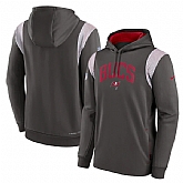 Men's Tampa Bay Buccaneers Pewter Sideline Stack Performance Pullover Hoodie,baseball caps,new era cap wholesale,wholesale hats
